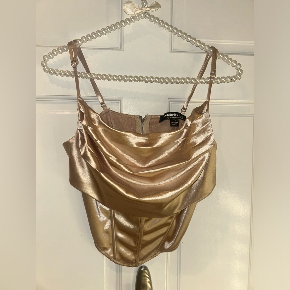Hera Collection Champagne Satin Top